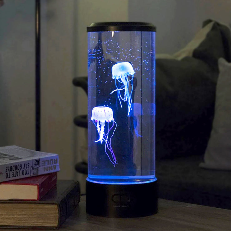 New medium jellyfish lamp USB plug-in colorful LED color changing home atmosphere night light desktop simulation jellyfish lamp