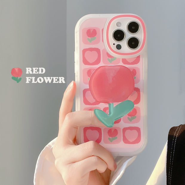 Summer Tulips for iPhone 13 Cases Precise Hole Position PVC Mobile Phone Soft Case