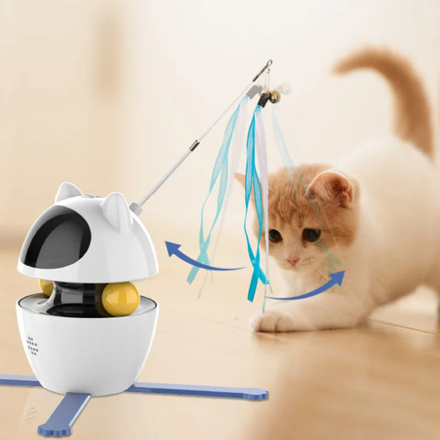 Chasing Exercising Laser Toy USB Rechargeable 4-in-1 Cat Toys Indoor Electric Interactive Toys with Ball  Pet cat Teasing cats