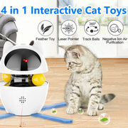 Chasing Exercising Laser Toy USB Rechargeable 4-in-1 Cat Toys Indoor Electric Interactive Toys with Ball  Pet cat Teasing cats