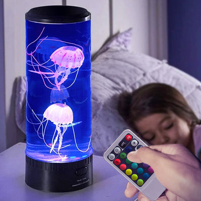 New medium jellyfish lamp USB plug-in colorful LED color changing home atmosphere night light desktop simulation jellyfish lamp