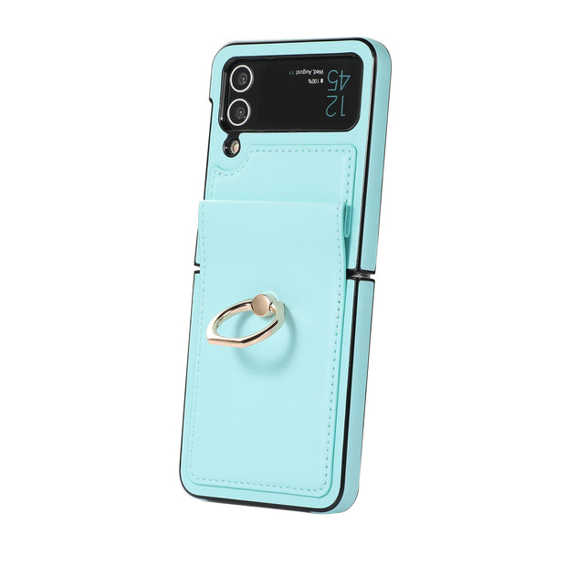 New Samsung Z Flip 3 Folding Screen Phone Case Z Flip 4 Anti Drop Protective Cover Ring Phone Case