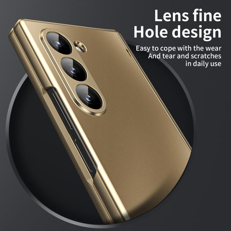 Suitable for Samsung Fold6 phone case FOLD5 folding screen solid color electroplating Fold4 all inclusive anti drop protective case 5G