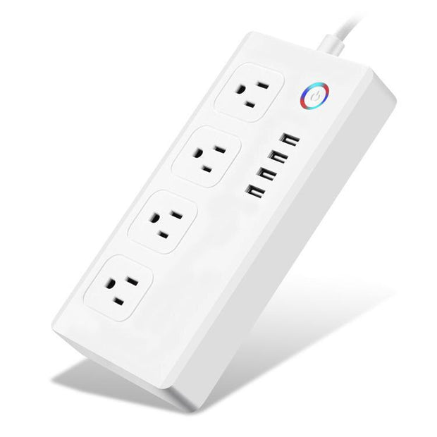 Smart Power Strip,WiFi Power Bar Multiple Outlet Extension Cord with 4 USB and 4 Individual Controlled AC Plugs by Tuya