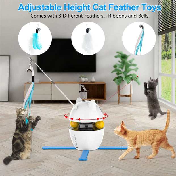 Chasing Exercising Laser Toy USB Rechargeable 4-in-1 Cat Toys Indoor Electric Interactive Toys with Ball  Pet cat Teasing cats