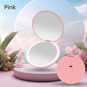 Mini portable LED light-emitting makeup mirror round stackable lighted beauty mirror