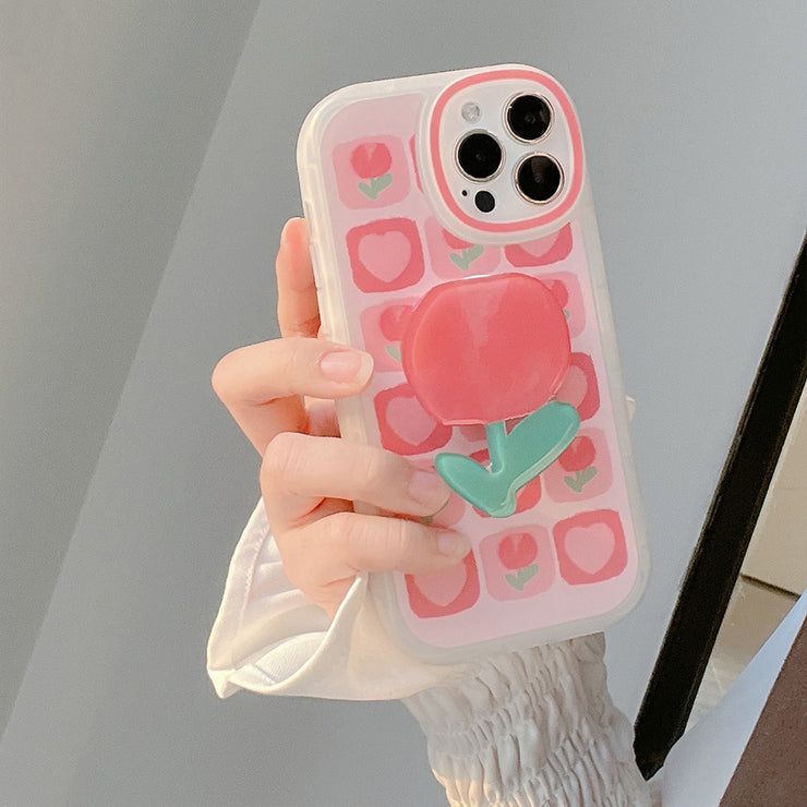 Summer Tulips for iPhone 13 Cases Precise Hole Position PVC Mobile Phone Soft Case