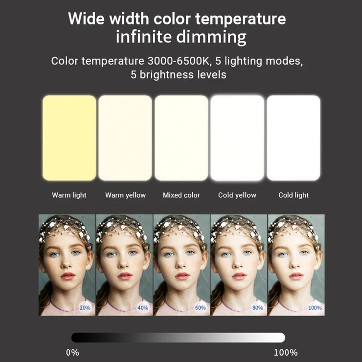 Mobile phone fill light 5 color temperature mini portable live video conference fill light