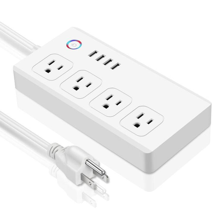 Smart Power Strip,WiFi Power Bar Multiple Outlet Extension Cord with 4 USB and 4 Individual Controlled AC Plugs by Tuya