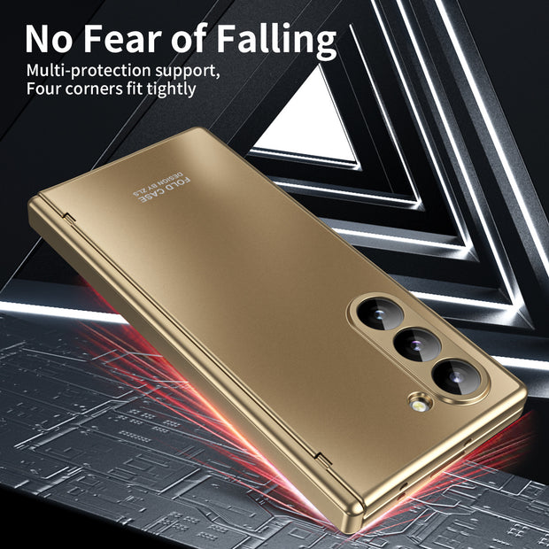 Suitable for Samsung Fold6 phone case FOLD5 folding screen solid color electroplating Fold4 all inclusive anti drop protective case 5G