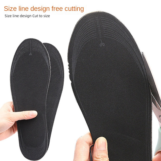 Strap portable men and women can cut heating insoles, washable battery box powered EVA electric insoles