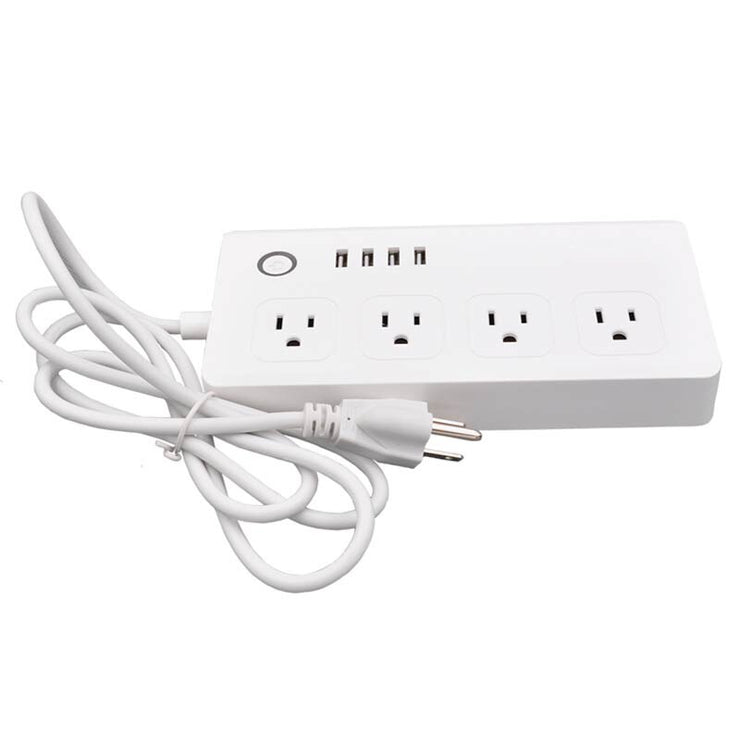 Smart Power Strip,WiFi Power Bar Multiple Outlet Extension Cord with 4 USB and 4 Individual Controlled AC Plugs by Tuya