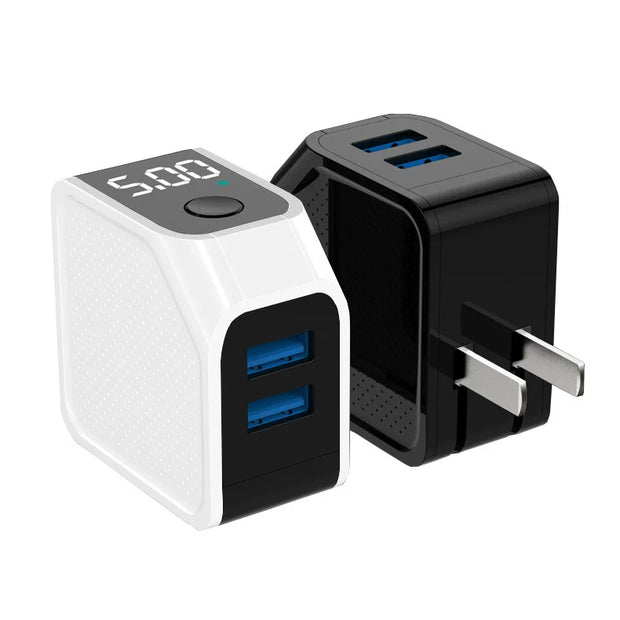 LED Display Intelligent Fast Charging Head Power Adapter Automatic Power-Off Dual USB Cell Phone Charger Quick fast charging