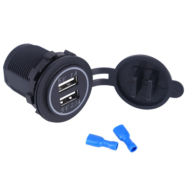 Car Charger USB Vehicle DC12V-24V Waterproof Dual USB Charger 2 Port Power Socket 5V 2.1A/1A car-charger